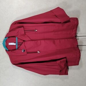 02122 Marla Wynne red heavyweight cotton twill chore / utility jacket XL NEW